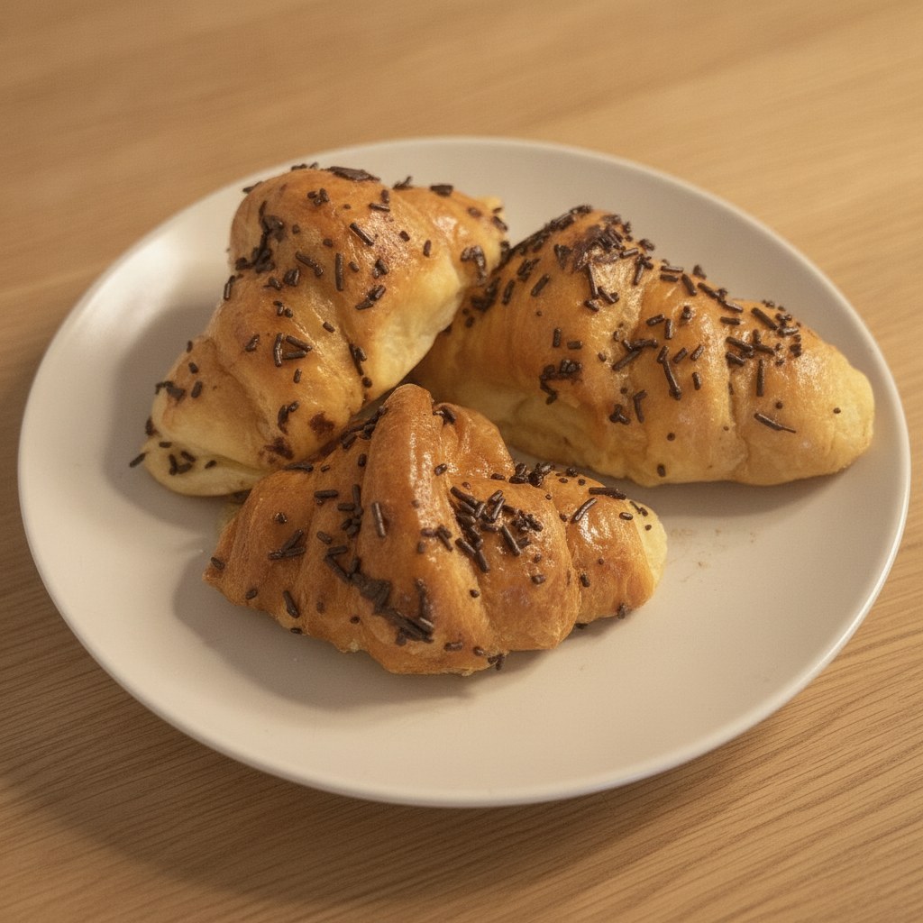 Croissants farcits amb encenalls de xocolata
